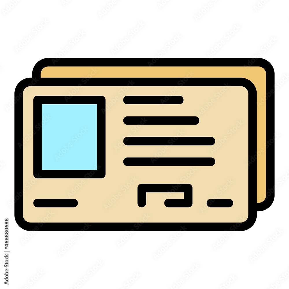 Driving id icon. Outline driving id vector icon color flat isolated Driving id icon. Outline driving id vector icon color flat isolated