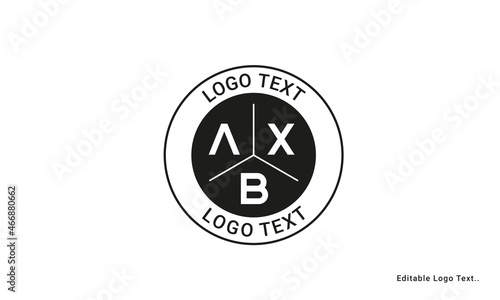 Vintage Retro AXB Letters Logo Vector Stamp 