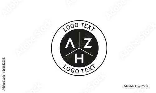 Vintage Retro AZH Letters Logo Vector Stamp 