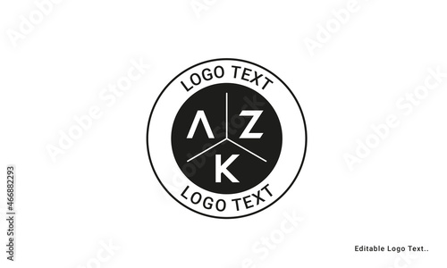 Vintage Retro AZK Letters Logo Vector Stamp	 photo
