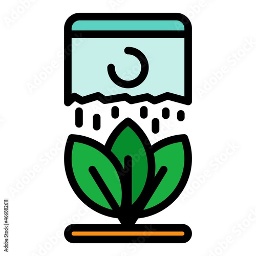 Fertilize plant icon. Outline fertilize plant vector icon color flat isolated