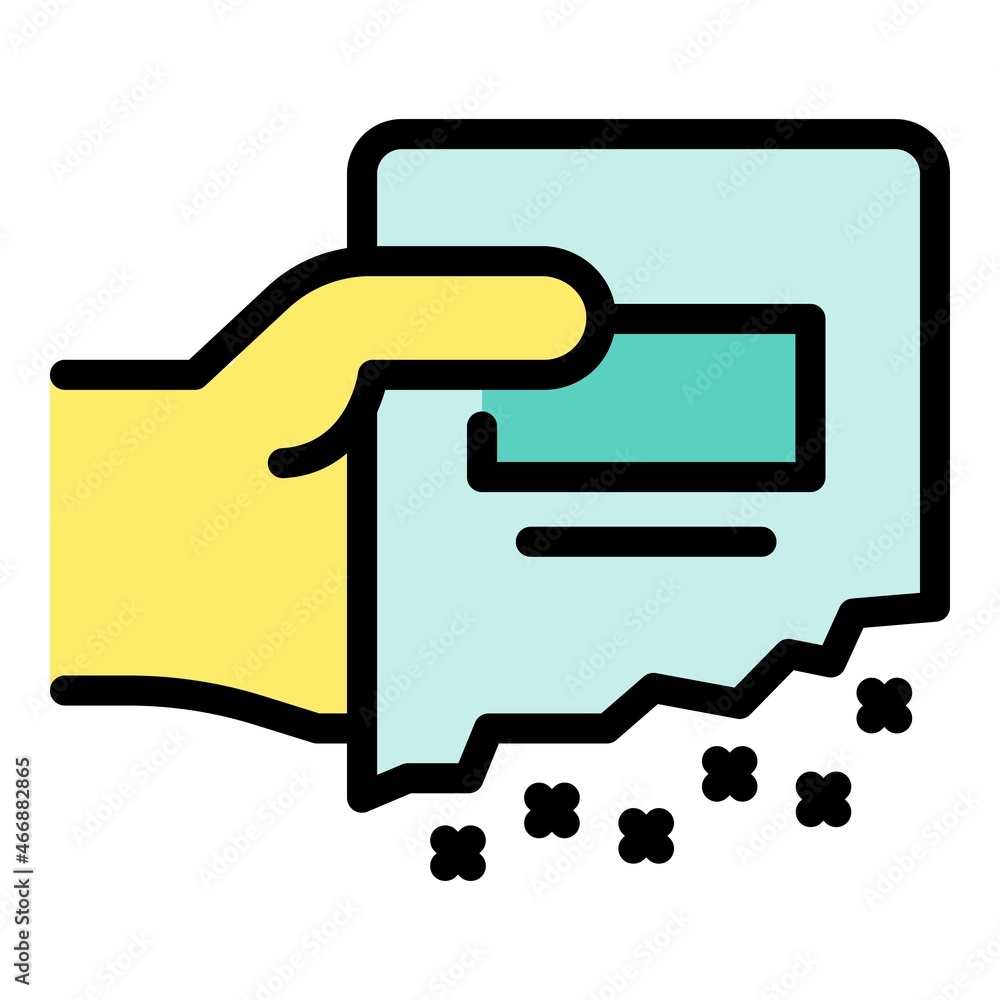 Fertilizer in hand icon. Outline fertilizer in hand vector icon color flat isolated Fertilizer in hand icon. Outline fertilizer in hand vector icon color flat isolated