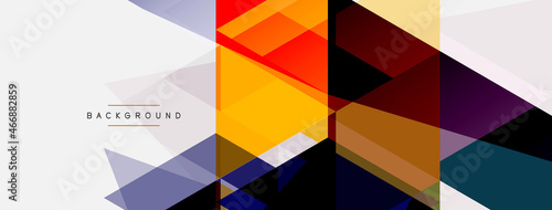 Color triangles composition, geometric abstract background. Techno or business concept, pattern for wallpaper, banner, background, landing page