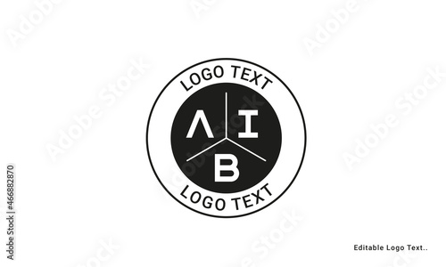 Vintage Retro AIB Letters Logo Vector Stamp	 photo