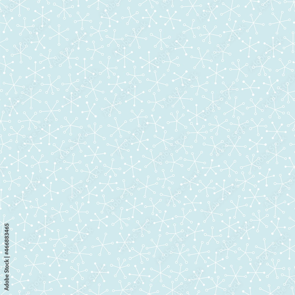 Abstract seamless winter pattern. Simple snowflake shape vector illustration. Csandinavian style surface print. Fabric design, wrapping paper, stationery