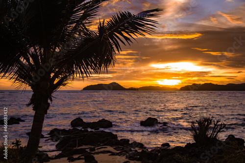 Beautiful sunset over koh Mak tropical island and its beach  near koh Chang  Trat  Thailand