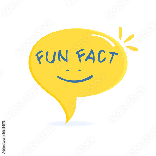 Funny facts icon on a bright colored bubble, text.