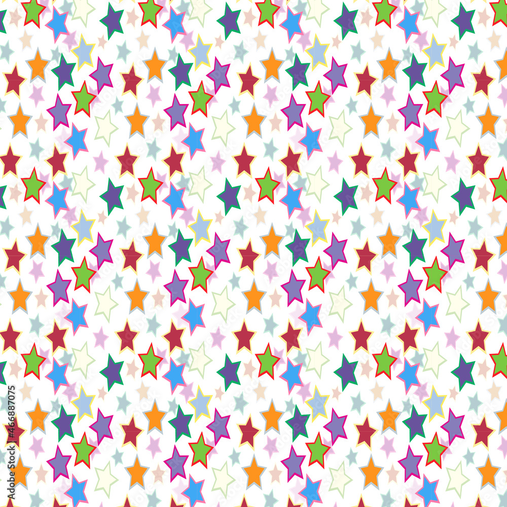 Pattern with colourful stars on a white background Pattern with colourful stars on a white background