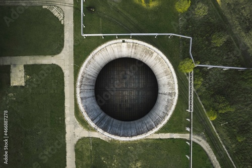 Nuclear plant view from the sky on the hole © Maks_di