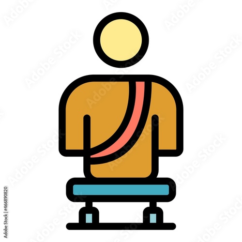 Amputated hands and legs icon. Outline amputated hands and legs vector icon color flat isolated