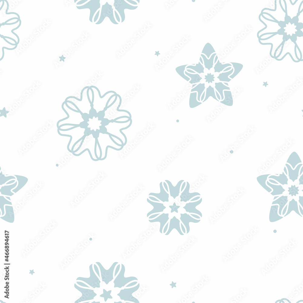 Vector Christmas Cookie Snowflakes on White seamless pattern background. Perfect for web design, fabric, scrapbooking and wallpaper projects. Vector Christmas Cookie Snowflakes on White seamless pattern background. Perfect for web design, fabric, scrapbooking and wallpaper projects.