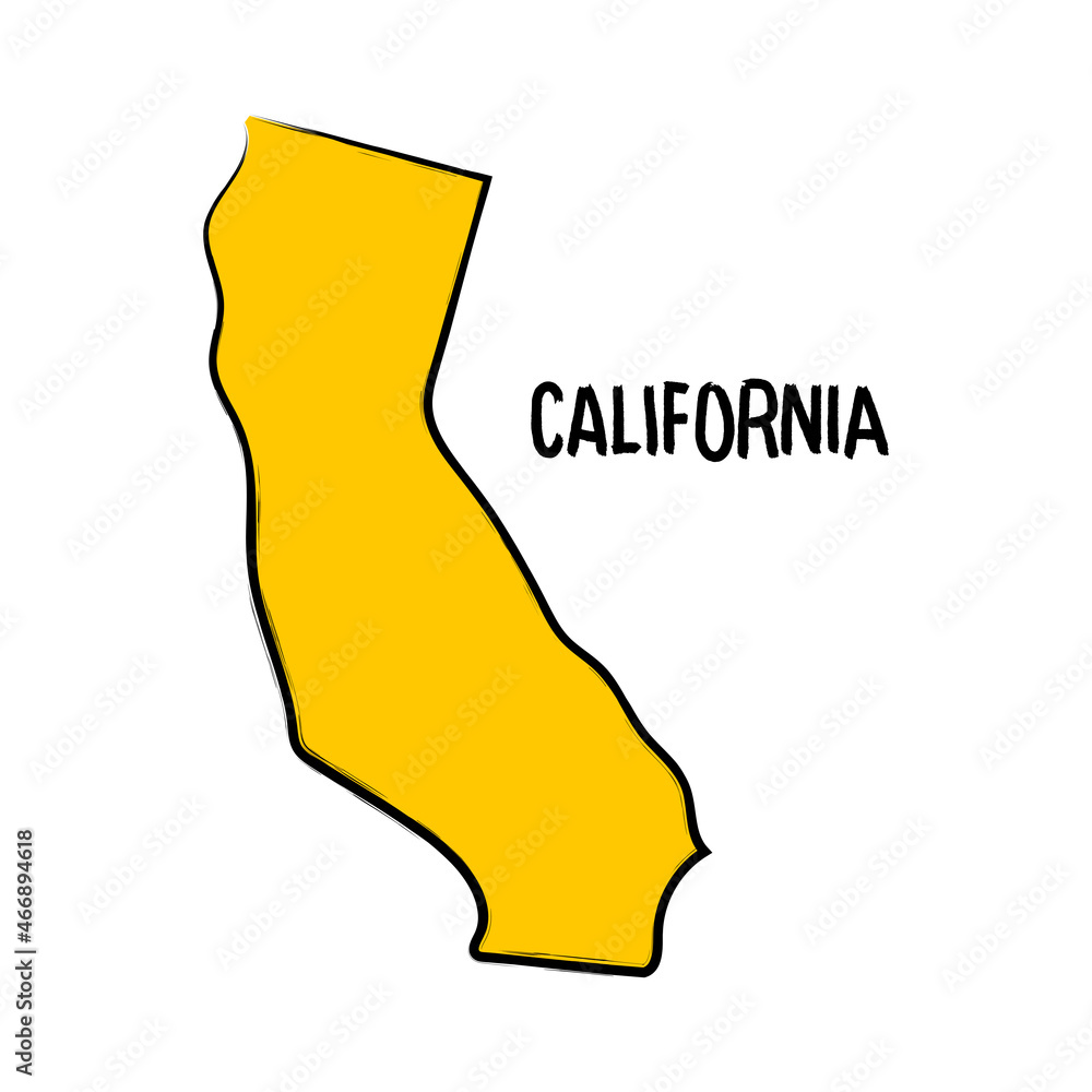 California Map Outline Hand Drawn Silhouette Design Background Stock Vector Adobe Stock 4666