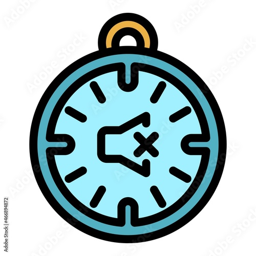 Quiet spaces stopwatch icon. Outline quiet spaces stopwatch vector icon color flat isolated