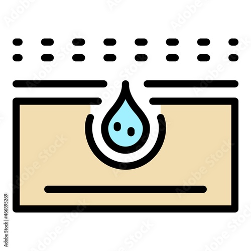 Wrinkles drop cream icon. Outline wrinkles drop cream vector icon color flat isolated