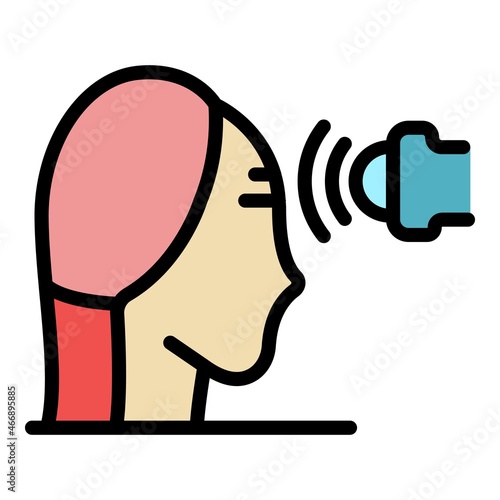 Wrinkles ultrasound icon. Outline wrinkles ultrasound vector icon color flat isolated