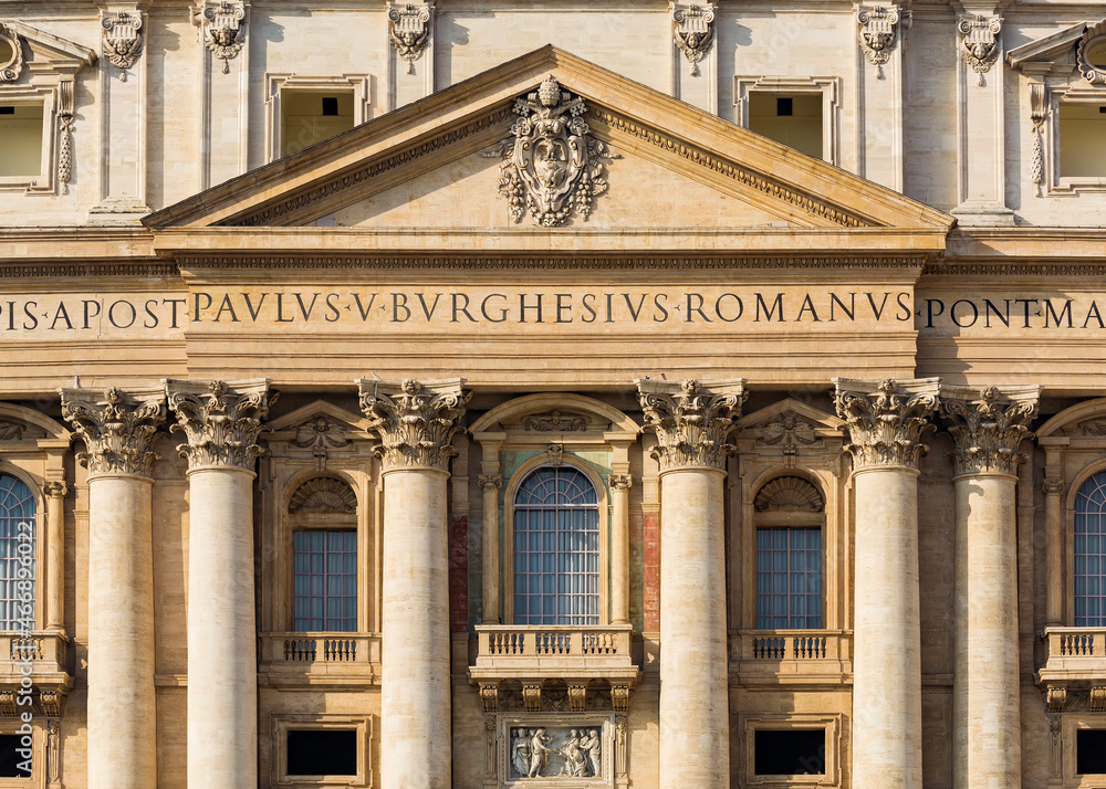 A view of main facade of St. Peter's Basilica in the Vatican city, Rome, Italy