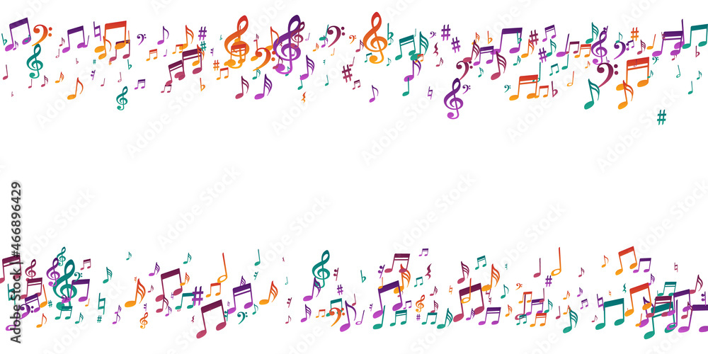 Music note icons vector pattern. Melody recording Music note icons vector pattern. Melody recording