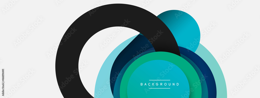 Creative geometric wallpaper. Minimal abstract background. Circles composition vector illustration for wallpaper banner background or landing page Creative geometric wallpaper. Minimal abstract background. Circles composition vector illustration for wallpaper banner background or landing page