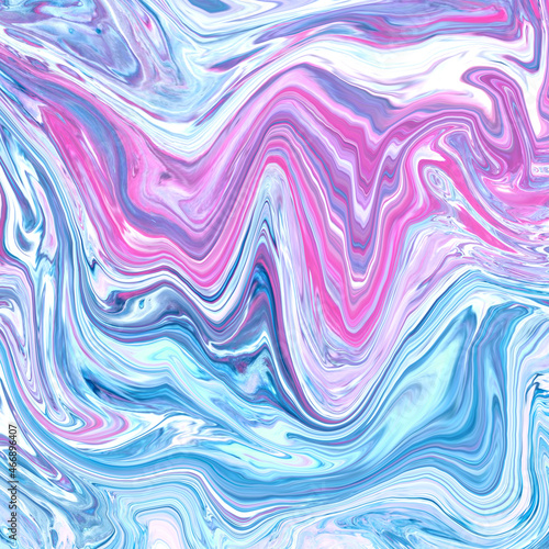 High Resolution Colorful fluid painting with marbling texture, pink and blue color, liquid background. 3D Rendering.