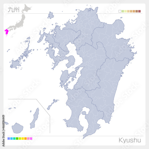 九州地方の地図・Kyushu