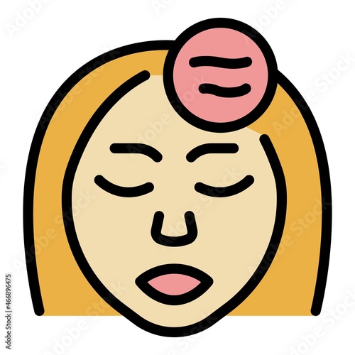 Wrinkles forehead icon. Outline wrinkles forehead vector icon thin line color flat on white