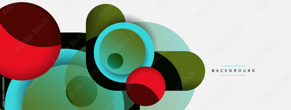 Creative geometric wallpaper. Minimal abstract background. Circles composition vector illustration for wallpaper banner background or landing page