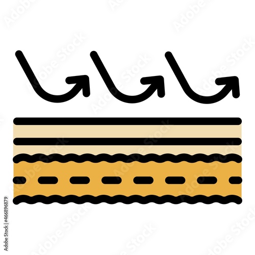 Wrinkles dermatology icon. Outline wrinkles dermatology vector icon color flat isolated