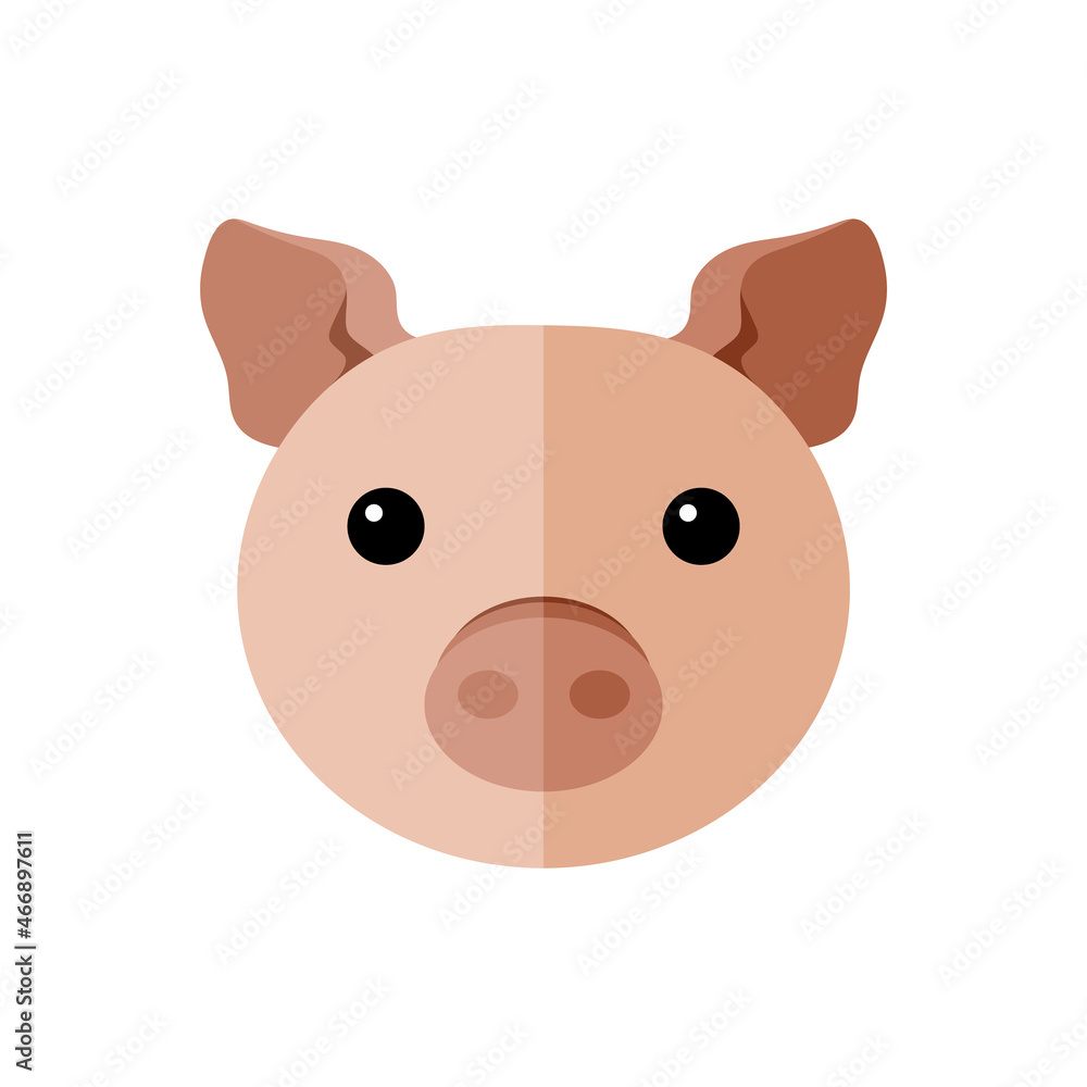 Flat design icon Pig. Illustration. Vector illustration Flat design icon Pig. Illustration. Vector illustration