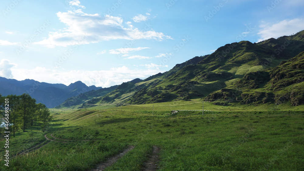 Naklejka premium landscape with mountains and sky