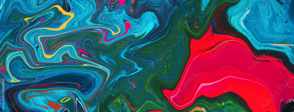 Obraz premium High Resolution Colorful fluid painting with marbling texture, 3D Rendering. 