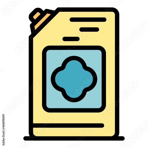 Softener package icon. Outline softener package vector icon color flat isolated