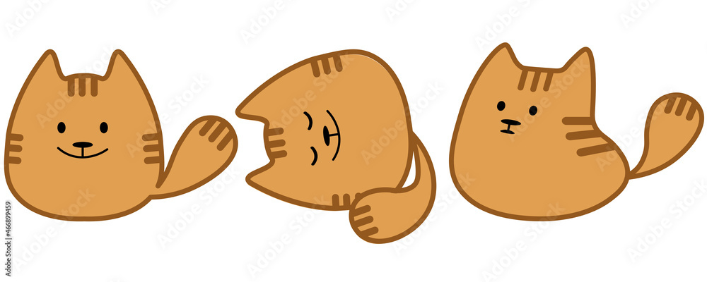 vector set of brown cute kawaii funny cats isolated on transparent background vector set of brown cute kawaii funny cats isolated on transparent background