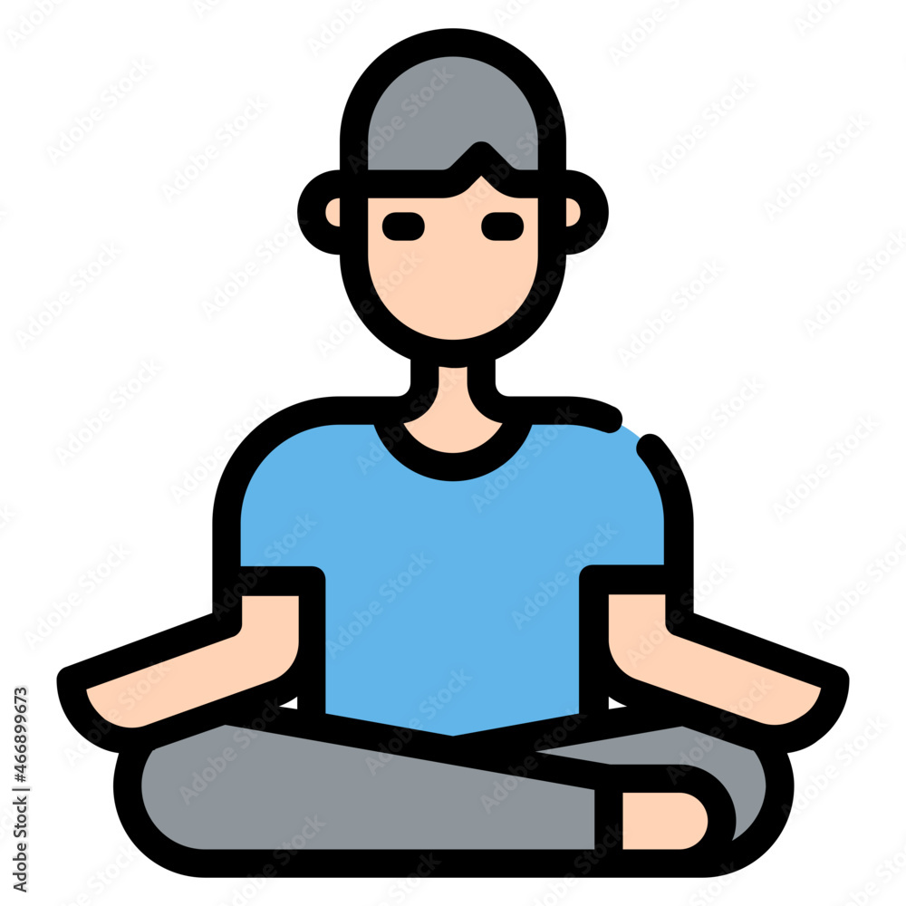 meditation Color line icon meditation Color line icon