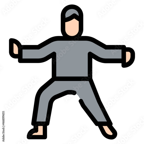 tai chi Color line icon