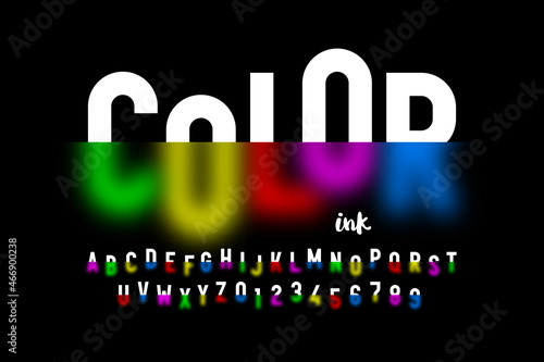 Color ink half-blurred colo...