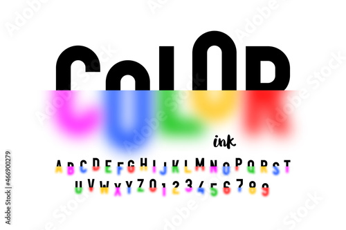 Color ink half-blurred colo...
