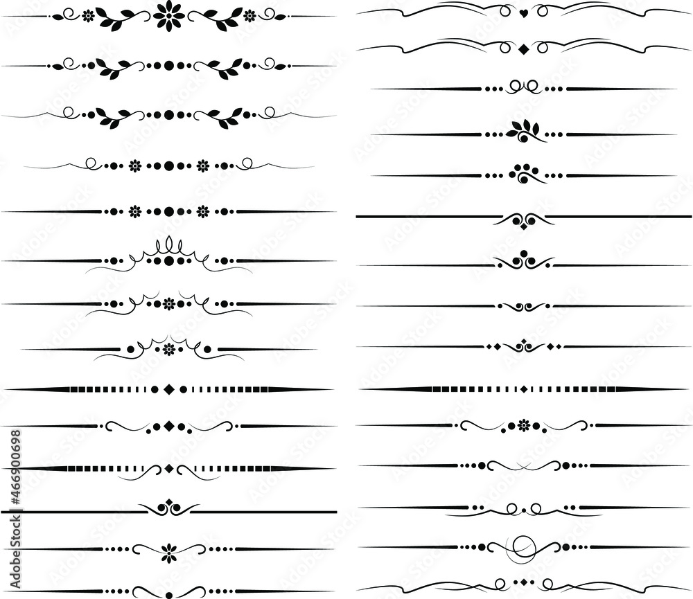 © Елена Челышева - black and white set of delimiters for text, dividers