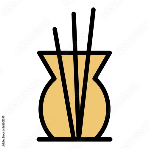 Air oil diffuser icon. Outline air oil diffuser vector icon color flat isolated