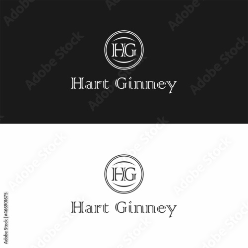 Vintage GH Initial Letter Logo Design Vector. 90's Trending Logo Design. Letter Mark. The Initials of The Letters G, H Isolated on a Black and White Background.