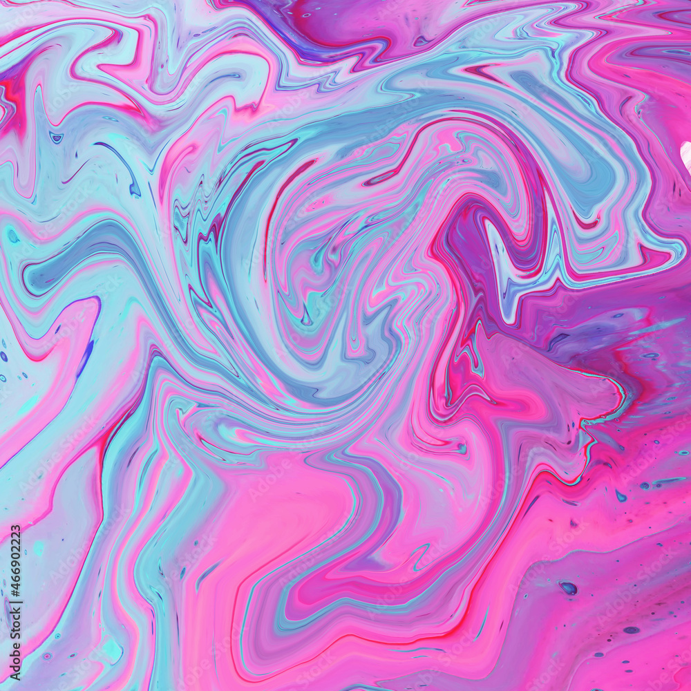 High Resolution Pink Colorful fluid painting with marbling texture, 3D Rendering. 