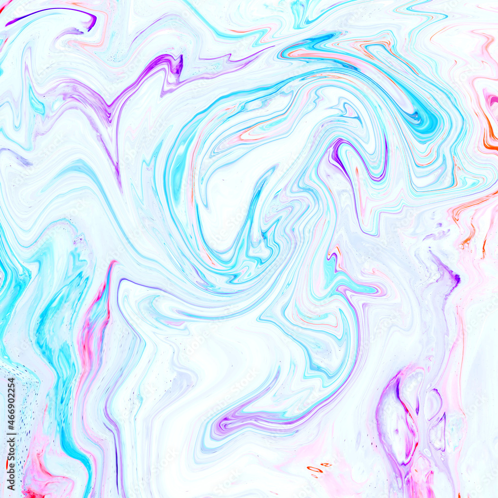 High Resolution pink and blue fluid painting with marbling texture, 3D Rendering. 