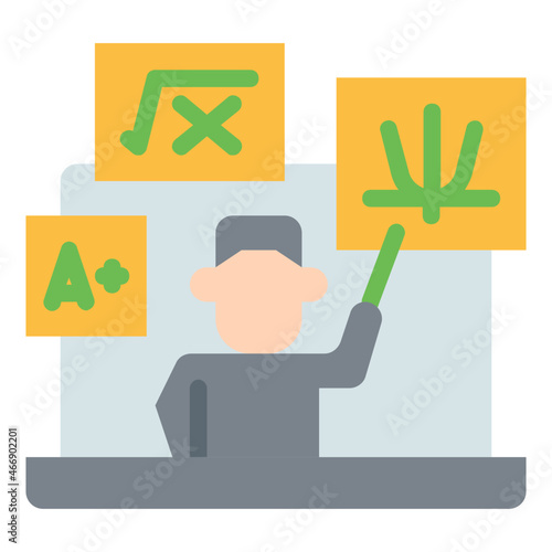 online lesson flat icon