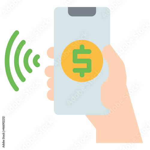 contactless payment flat icon