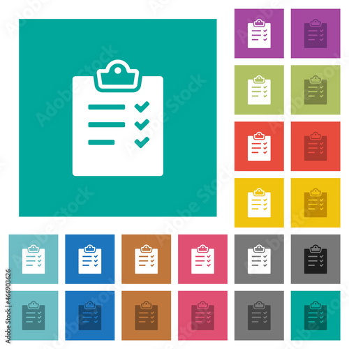 Task list alternate square flat multi colored icons