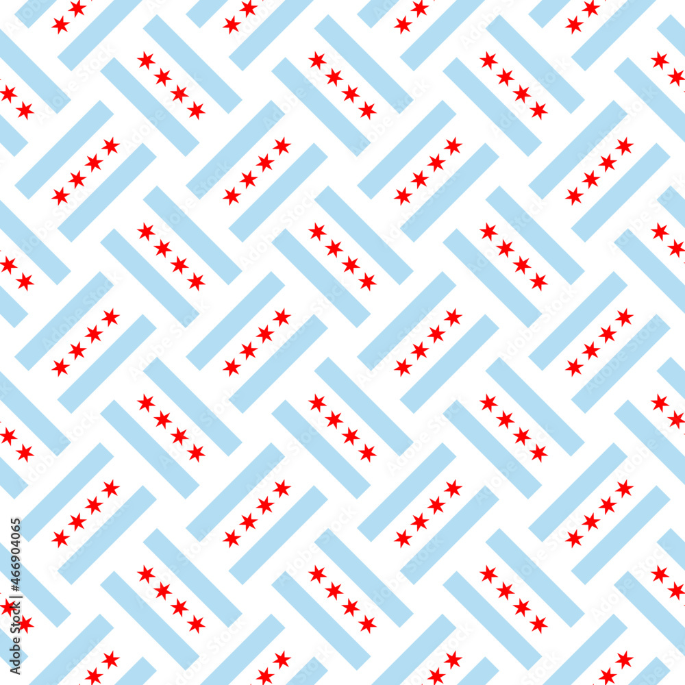  seamless pattern of chicago flag. vector illustration. print, book cover, wrapping paper, decoration, banner and etc