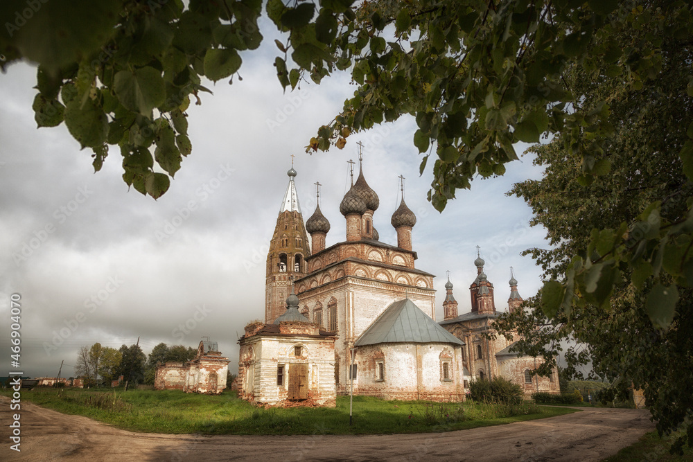 Russia, the village Parskoe. The ensemble of the Church of the Beheading of St. John the Baptist and Ascension