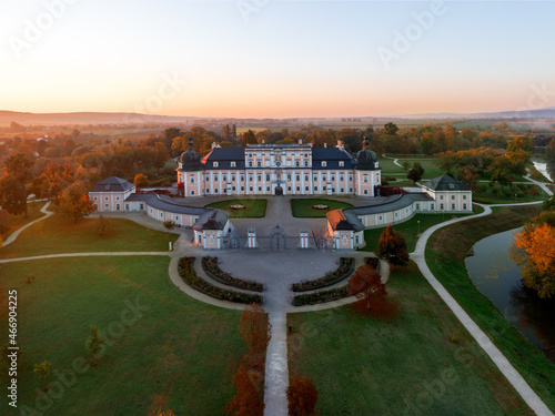 Splendid Ancient palace in Edeleny city North Hungary. The name is Edeleny palace island which Hungarian name is Edelényi kastélysziget. Other name is L'huillier coburg palace. photo