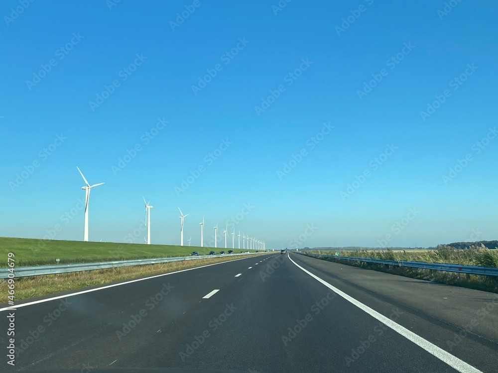 Fototapeta premium wind turbine on the road