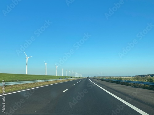 wind turbine on the road