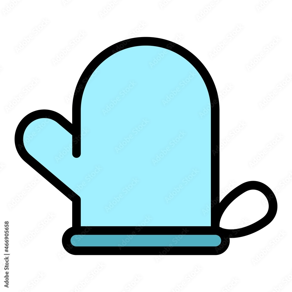 Home kitchen glove icon. Outline home kitchen glove vector icon color flat isolated Home kitchen glove icon. Outline home kitchen glove vector icon color flat isolated